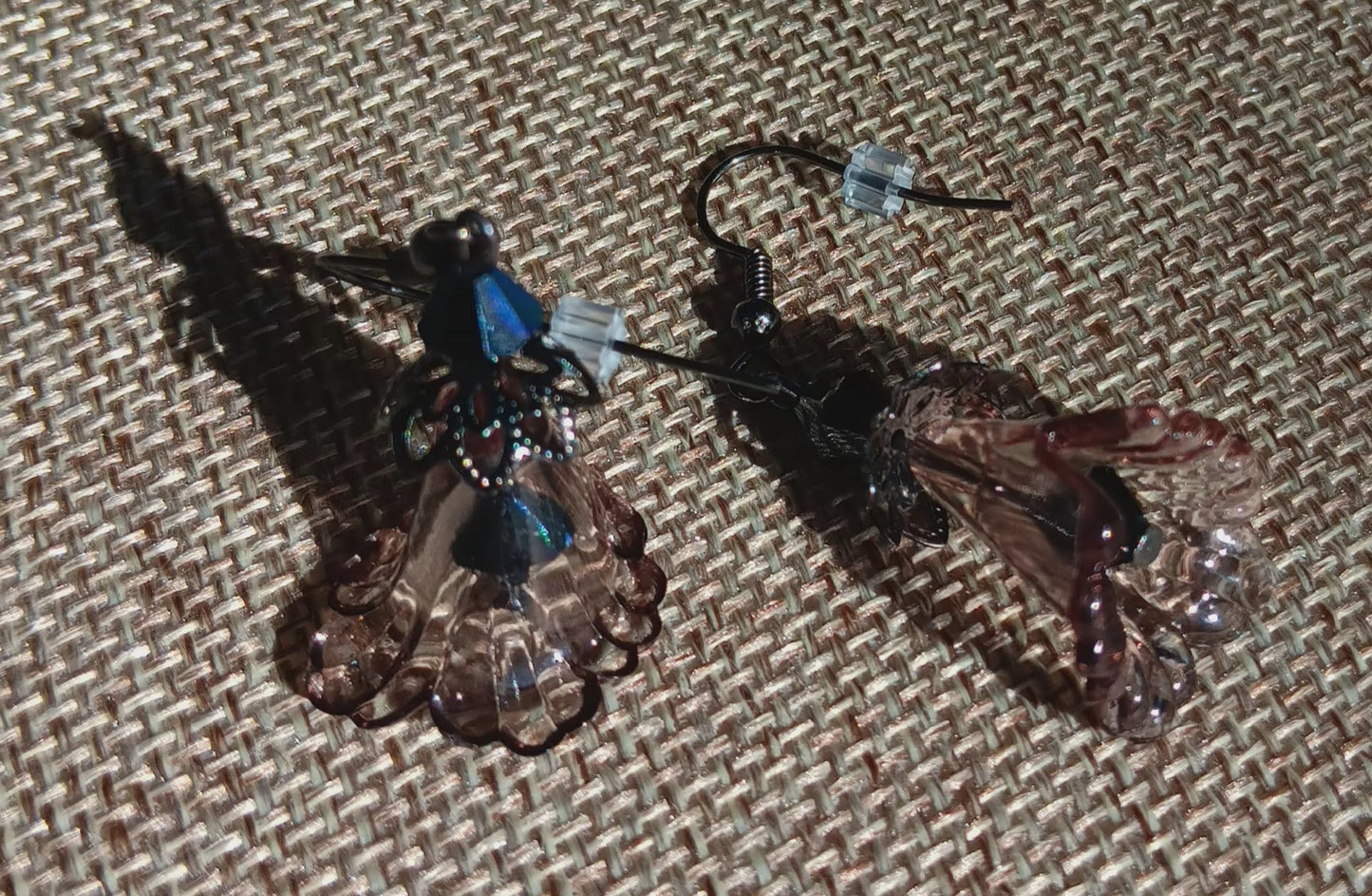Fancy Calla Lily Flower Drop Earrings, Style #13, Black