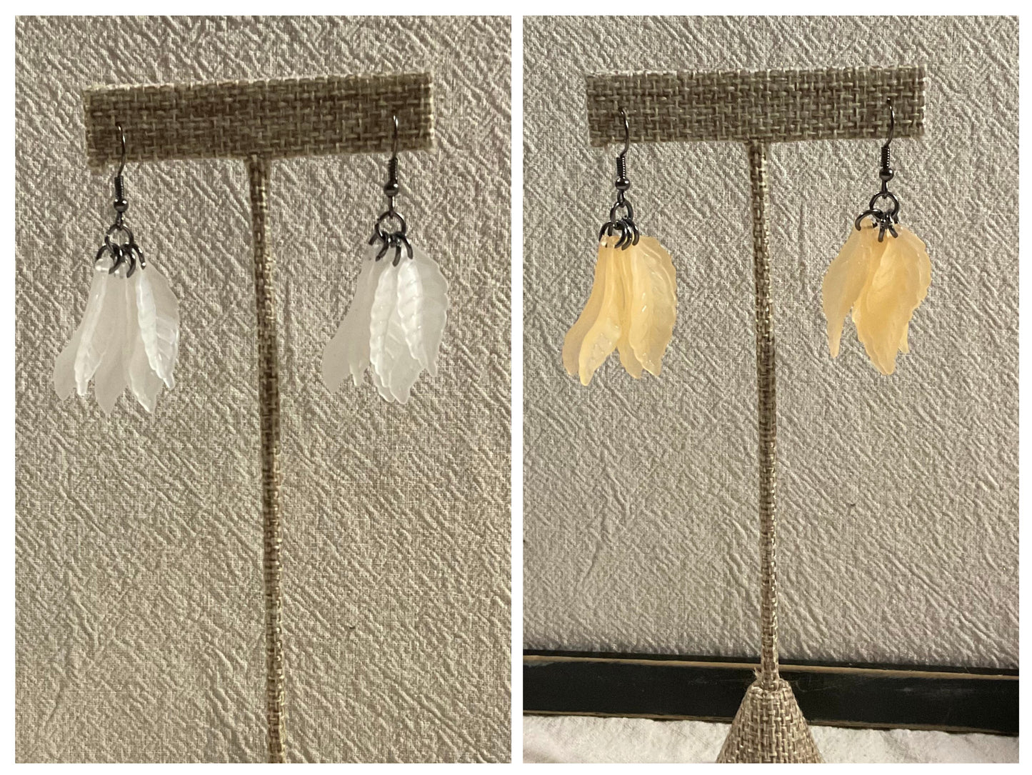 Leaf Earrings Style #1, Black
