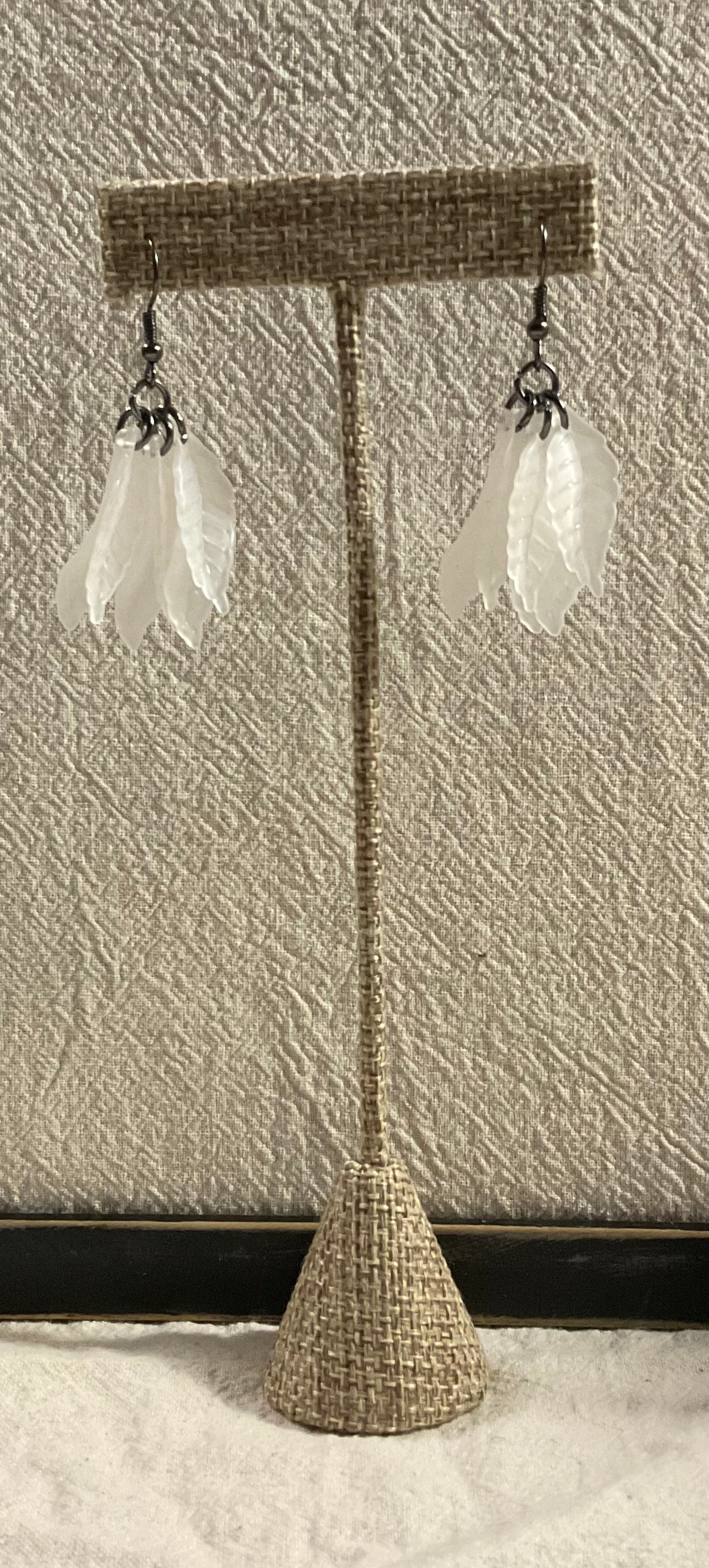 Leaf Earrings Style #1, Black