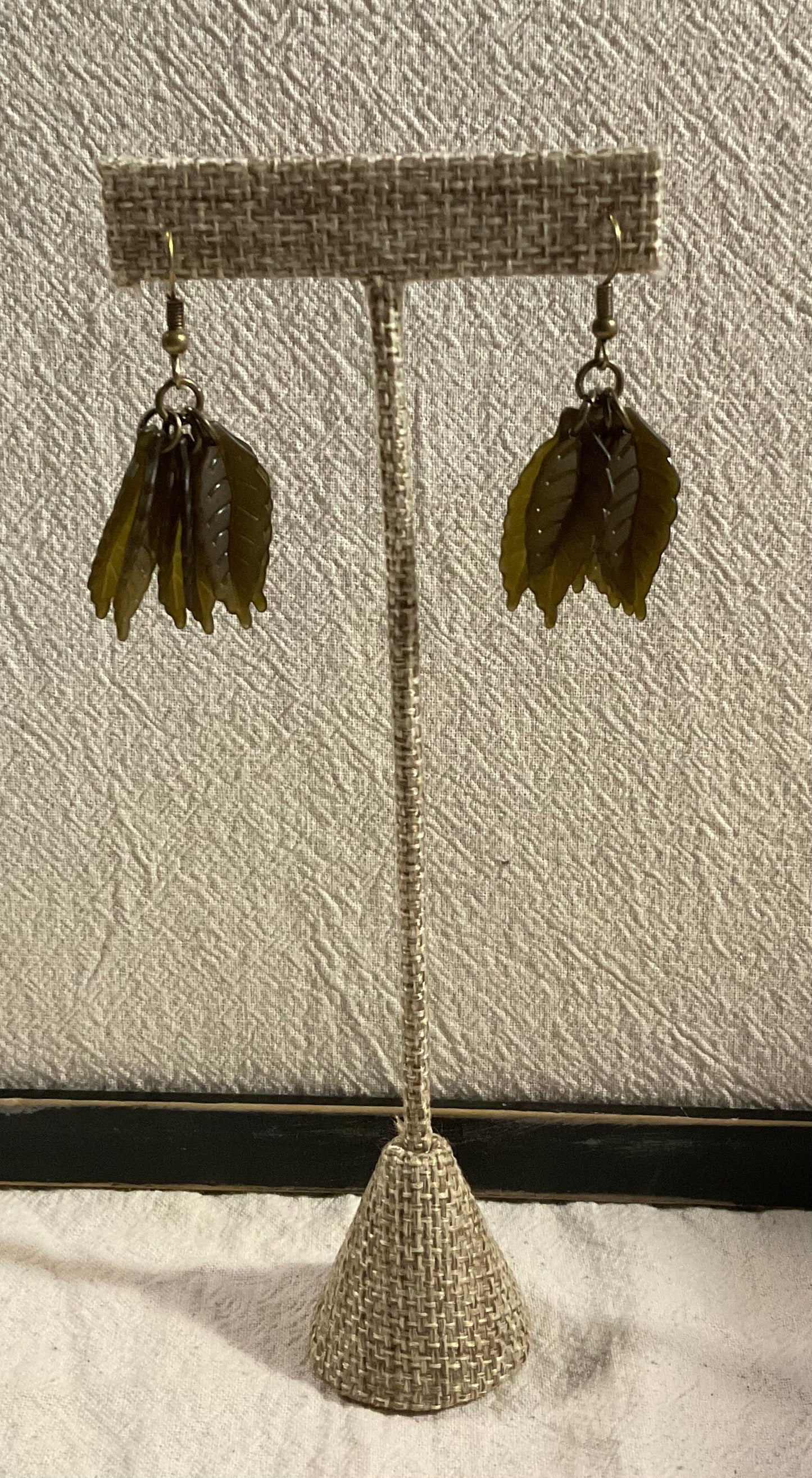 Leaf Earrings Style #1, Brass