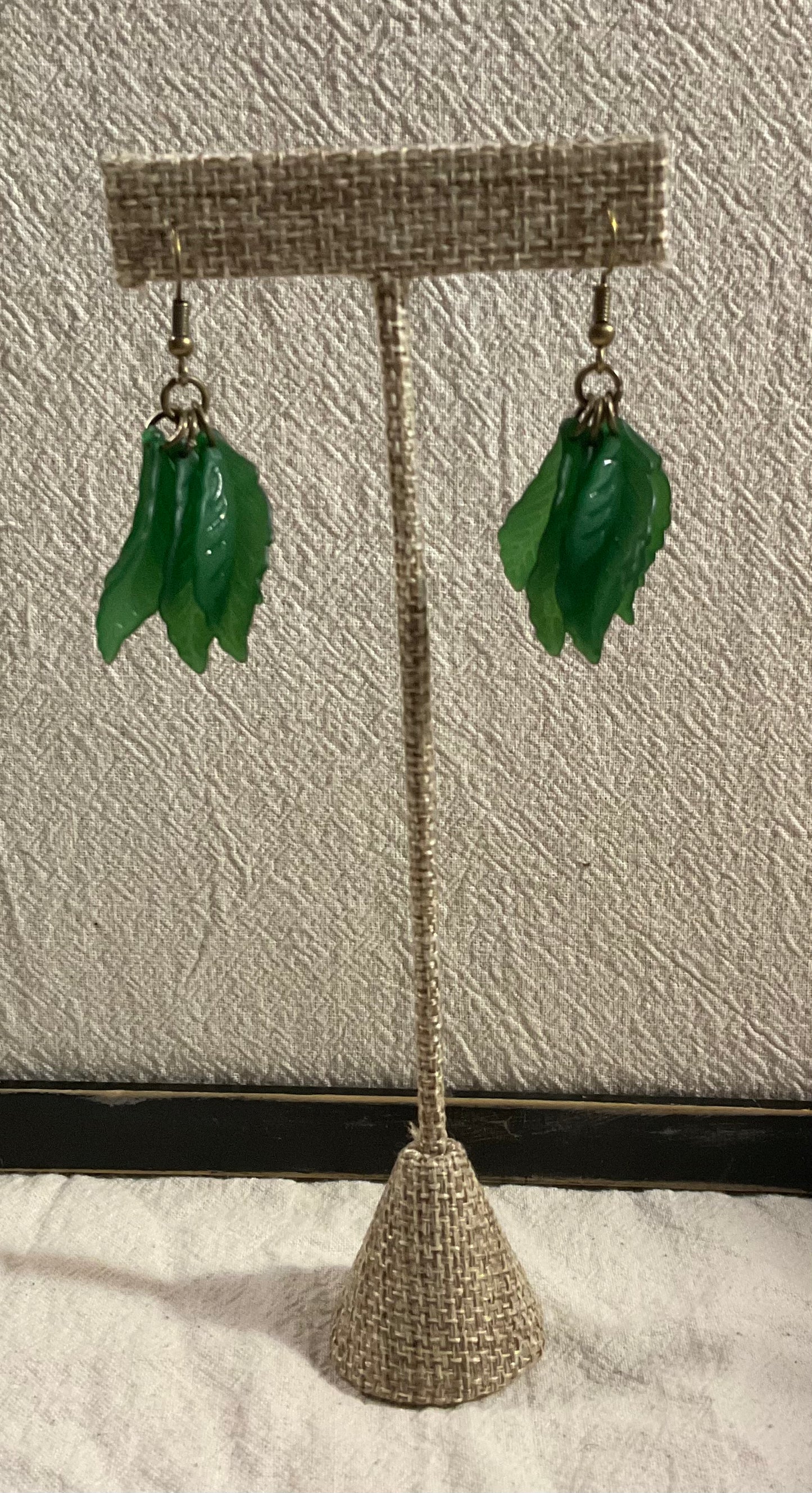 Leaf Earrings Style #1, Brass