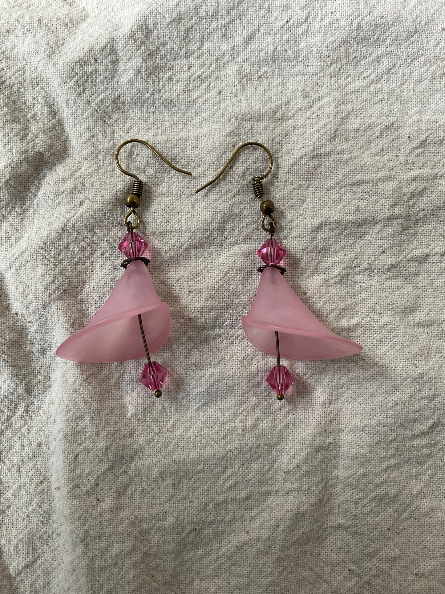 Calla Lily Flower Drop Earrings, Style #15, Brass
