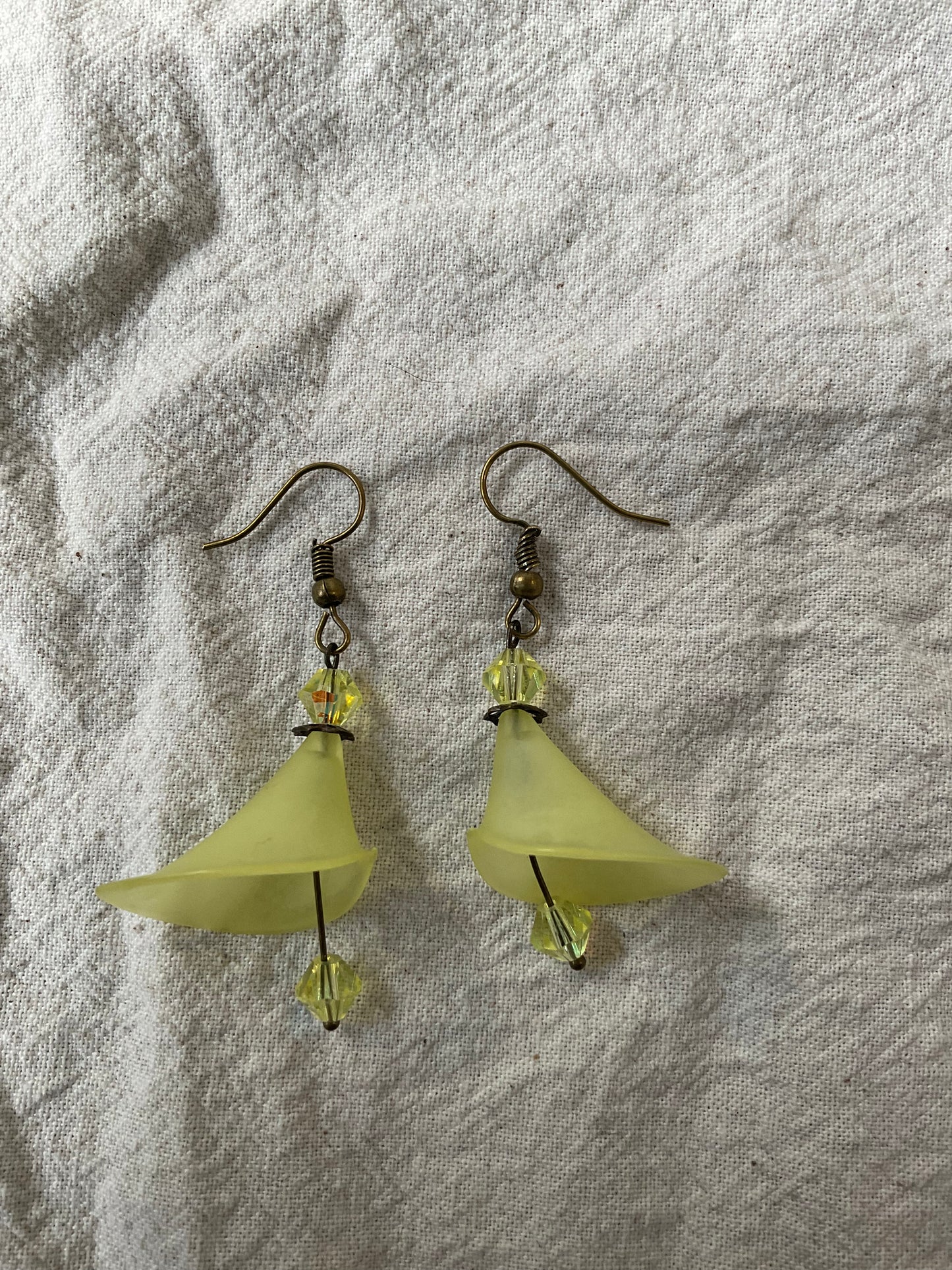 Calla Lily Flower Drop Earrings, Style #15, Brass