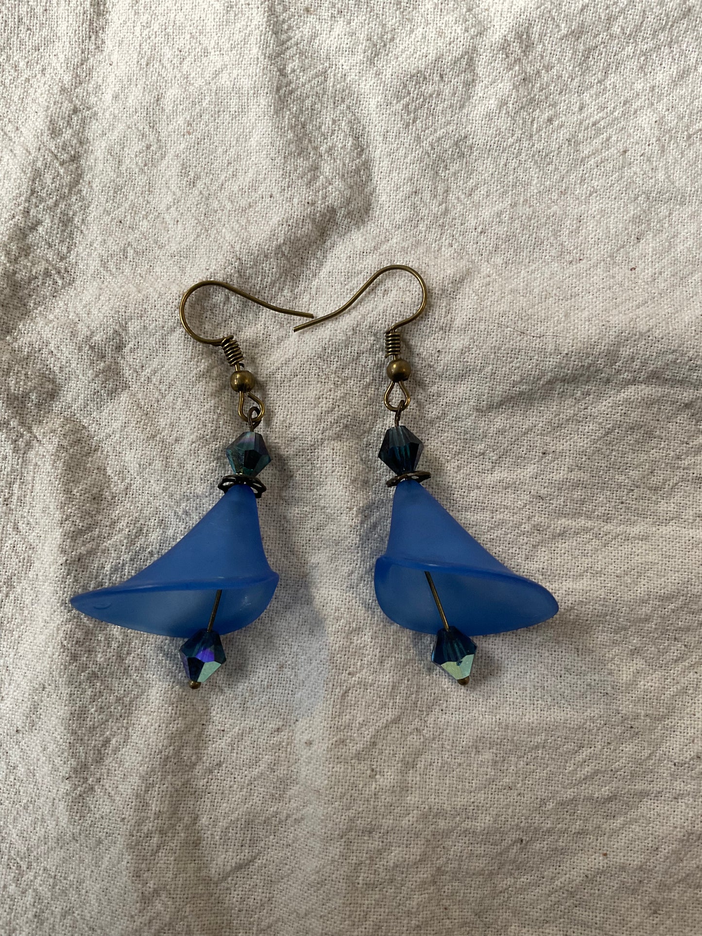 Calla Lily Flower Drop Earrings, Style #15, Brass