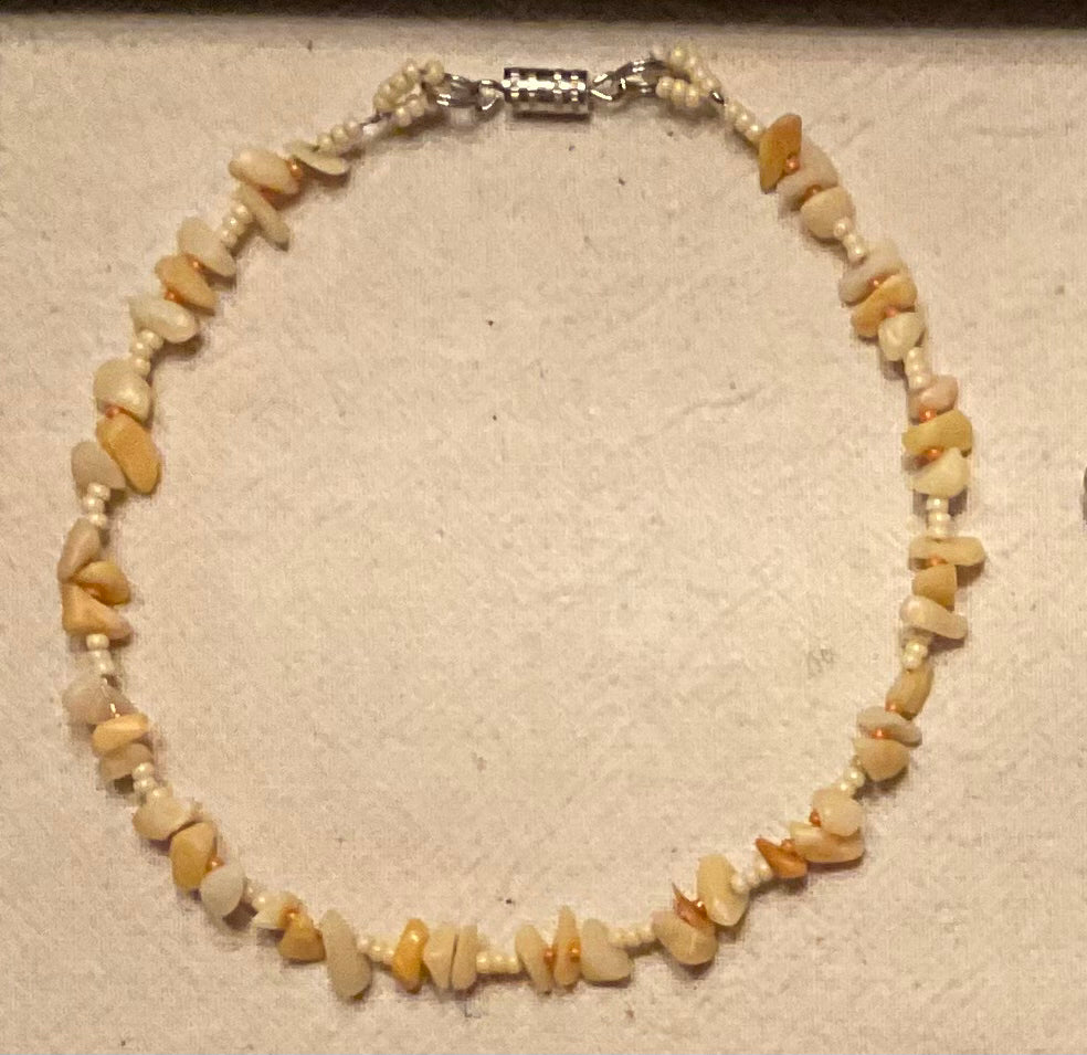 Golden Jade Chip Anklet