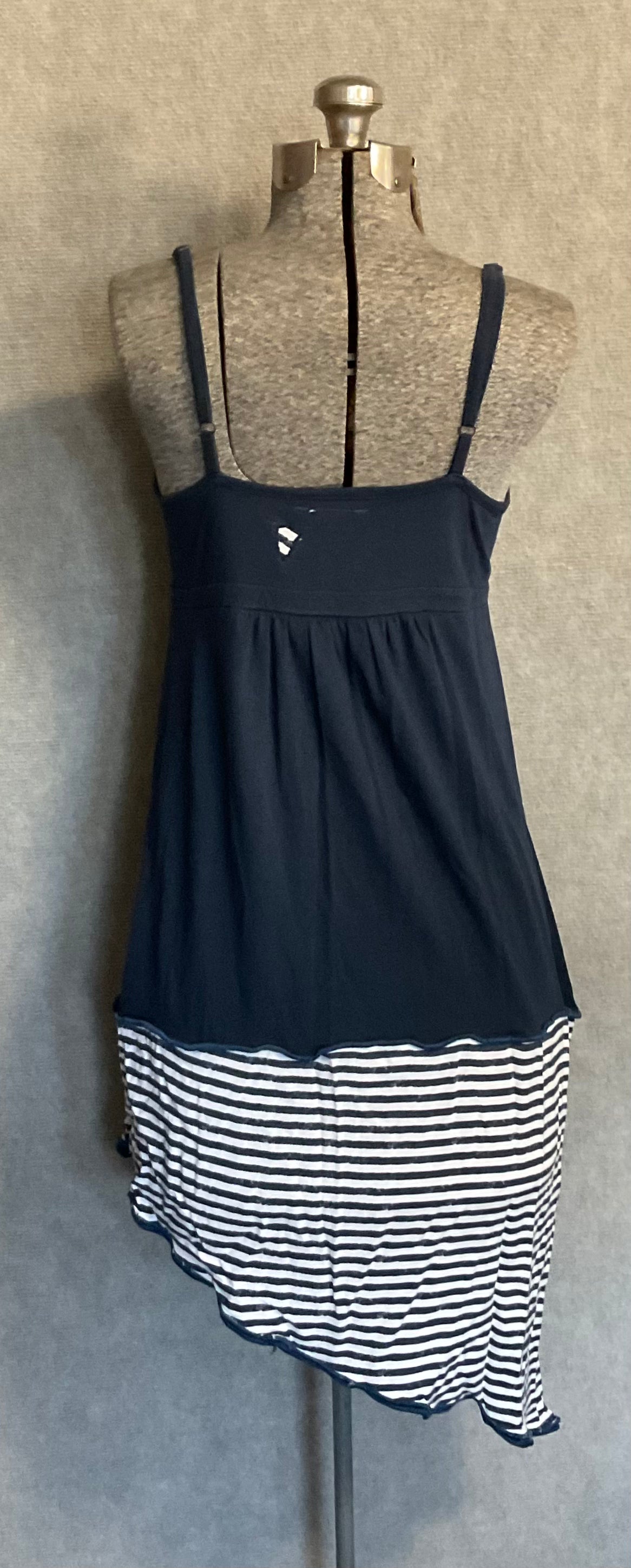 Navy & White Striped Sun Dress (M)