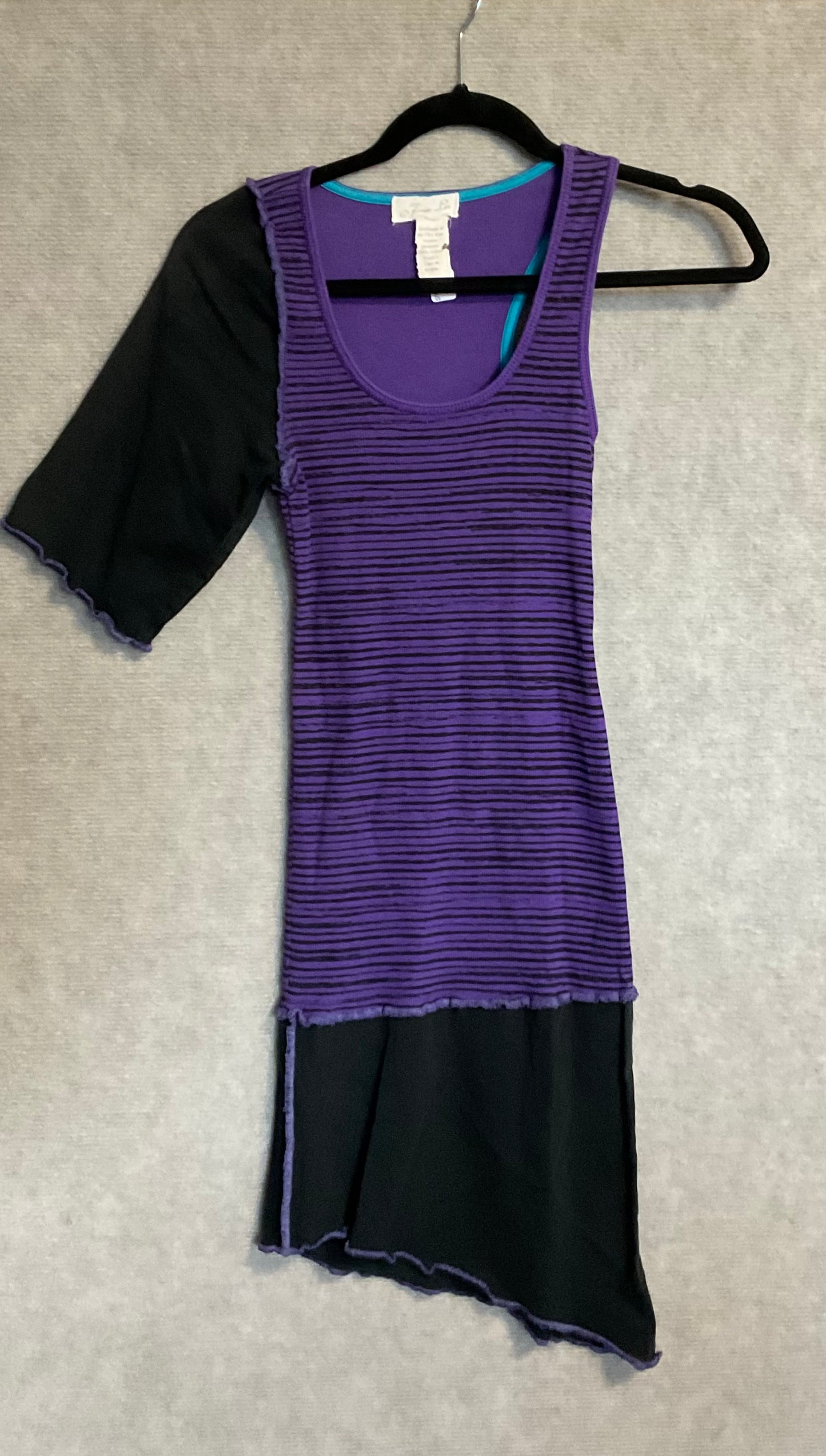 Purple & Black Striped Sun Dress (Youth Large)