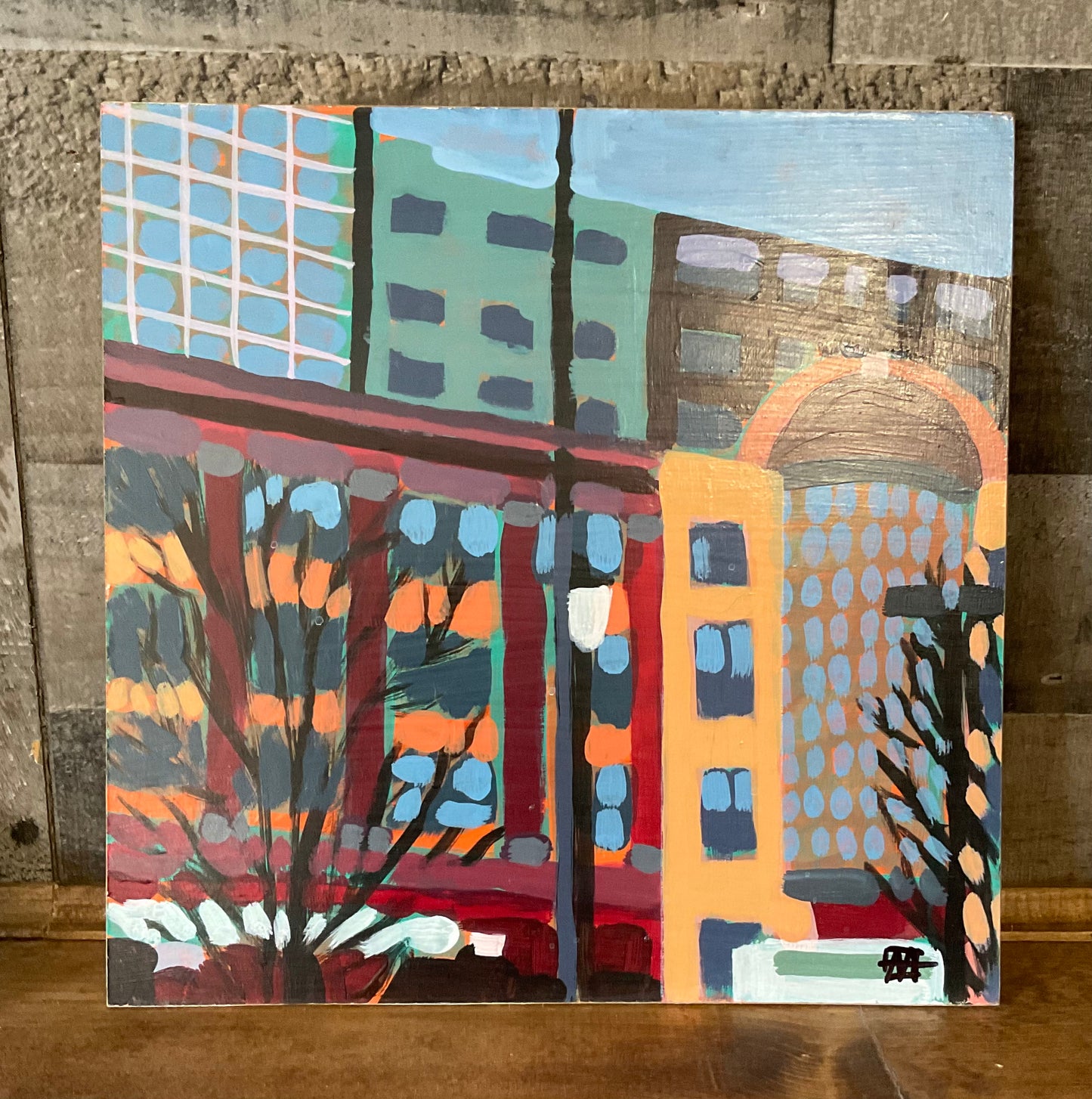 GR Buildings I Acrylic Painting
