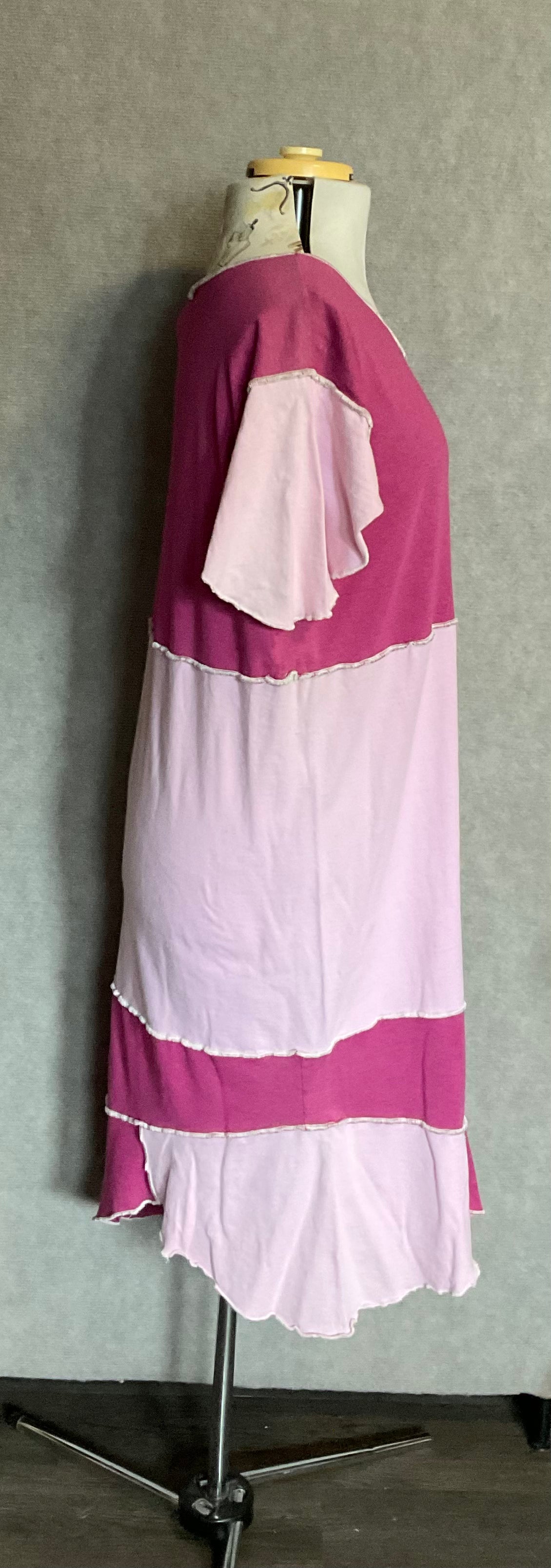 Raspberry & Pink Color Block Dress (2X)