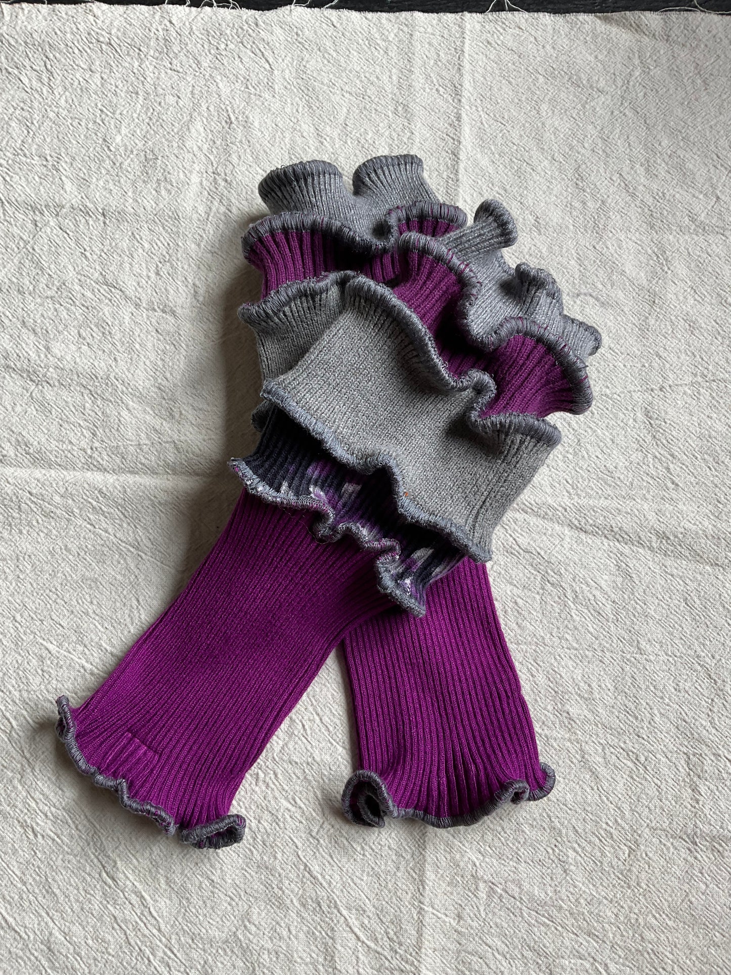 Purple & Grey Arm Warmers