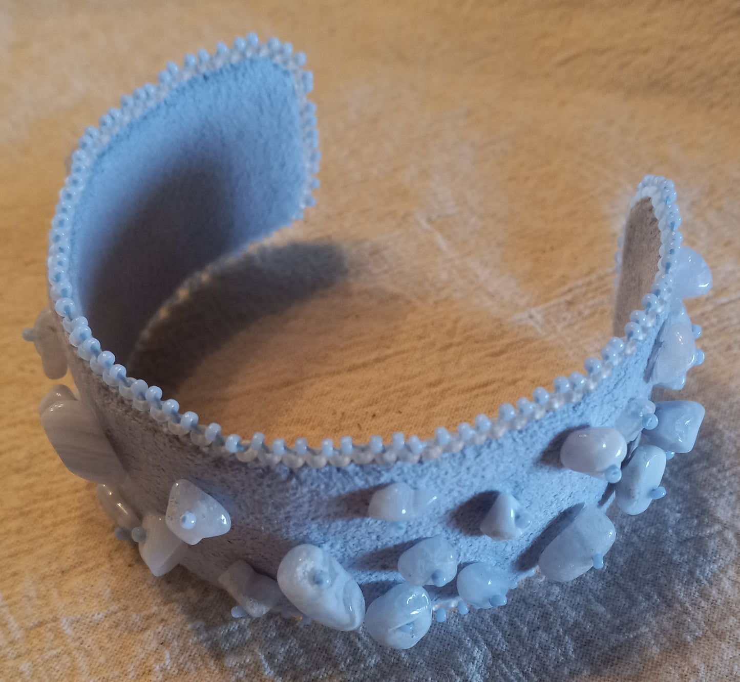 Blue Lace Agate Chip Cuff