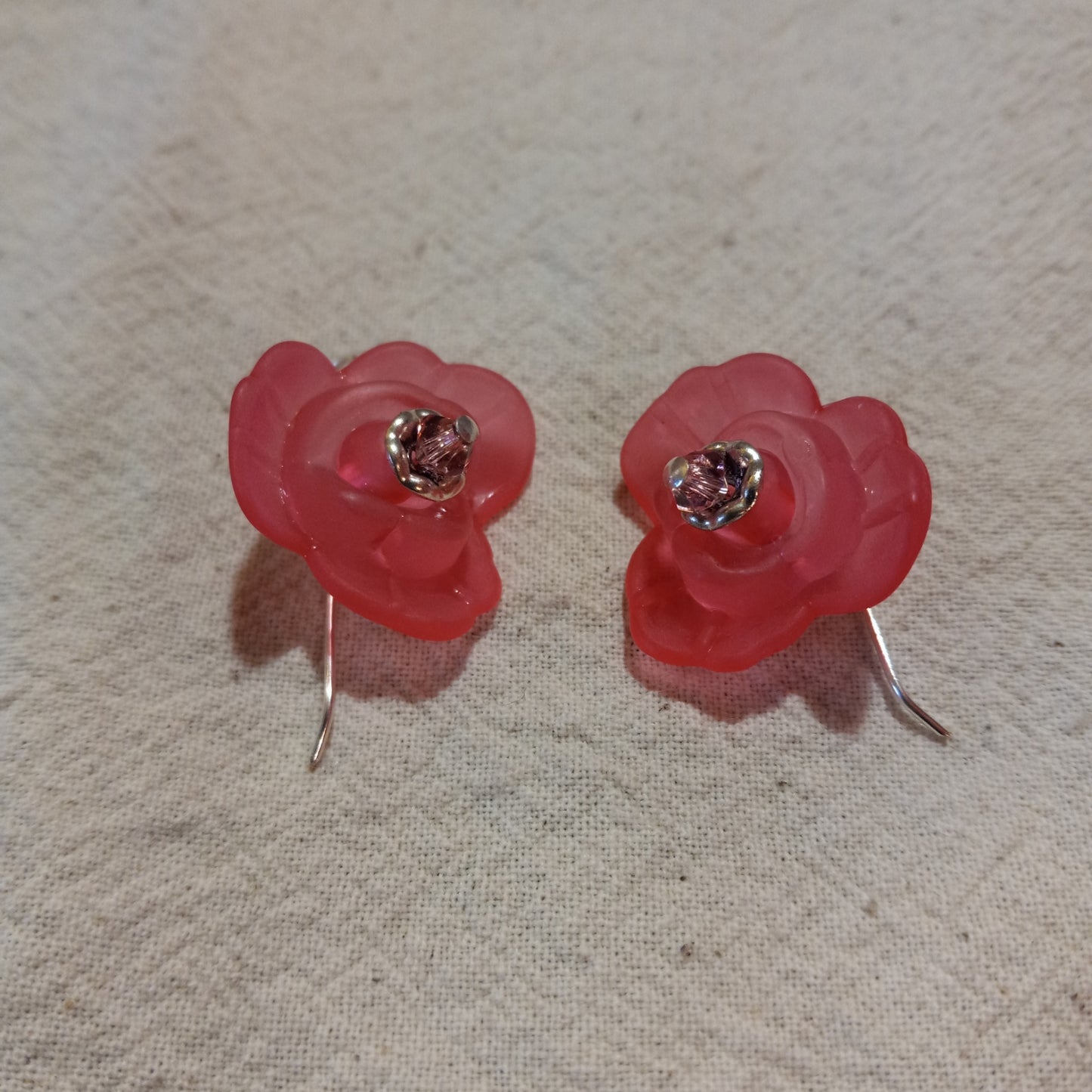 Rose Frosted Flower Earrings Style #9