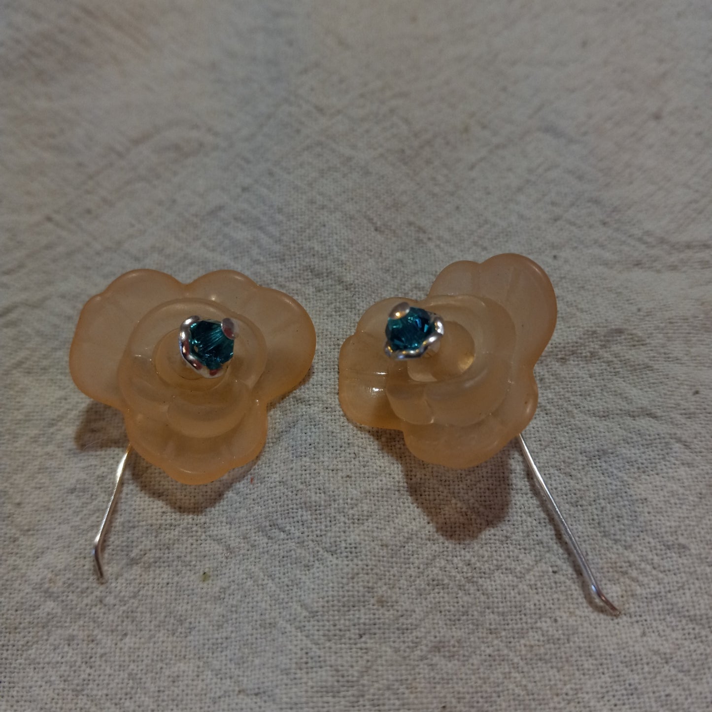 Rose Frosted Flower Earrings Style #9