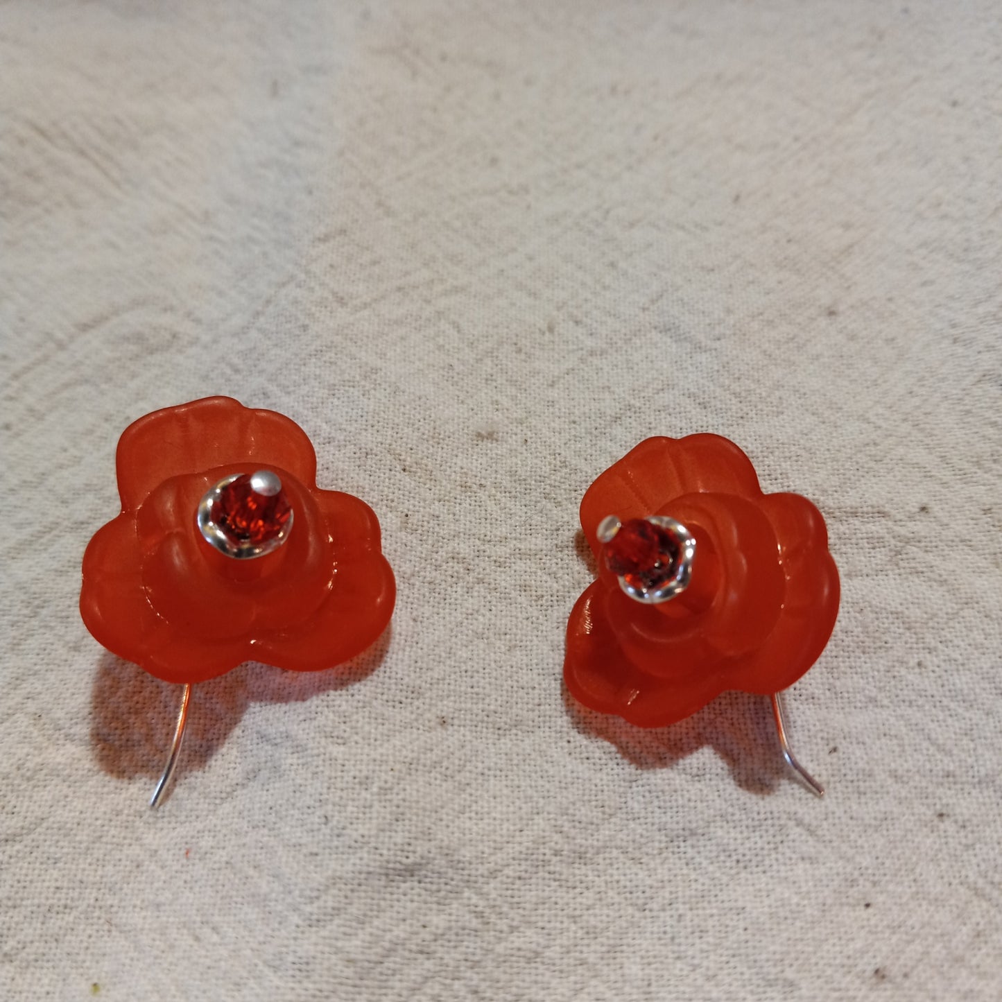 Rose Frosted Flower Earrings Style #9