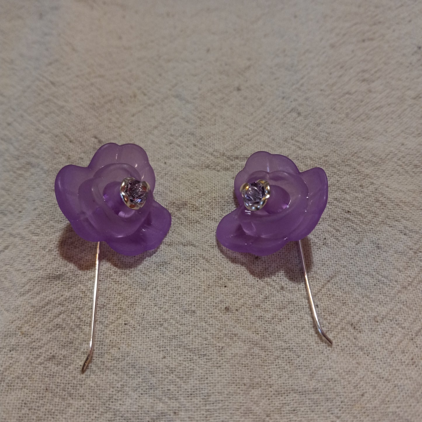 Rose Frosted Flower Earrings Style #9