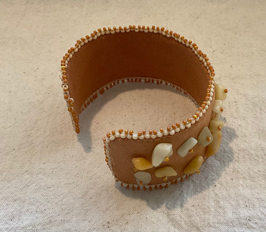 Golden Jade Chip Cuff