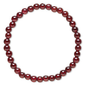 Garnet Bead Stretch Bracelet