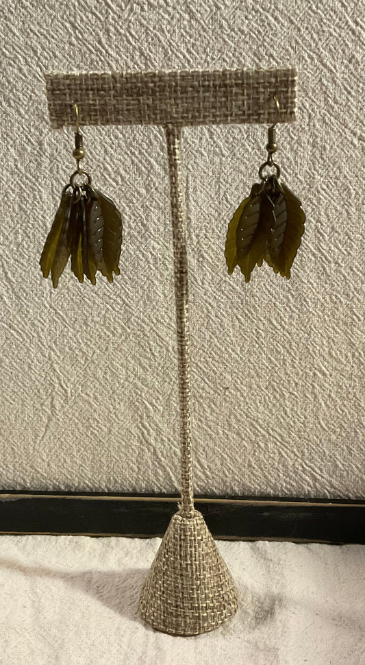 Leaf Earrings Style #1 Brass