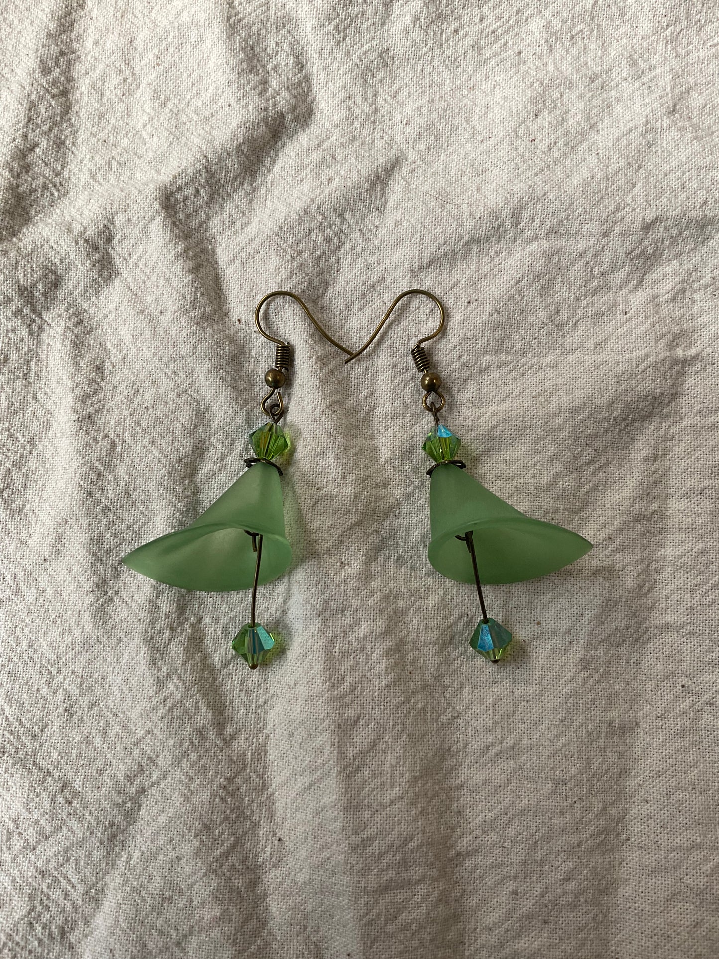 Calla Lily Flower Drop Earrings, Style #15, Brass