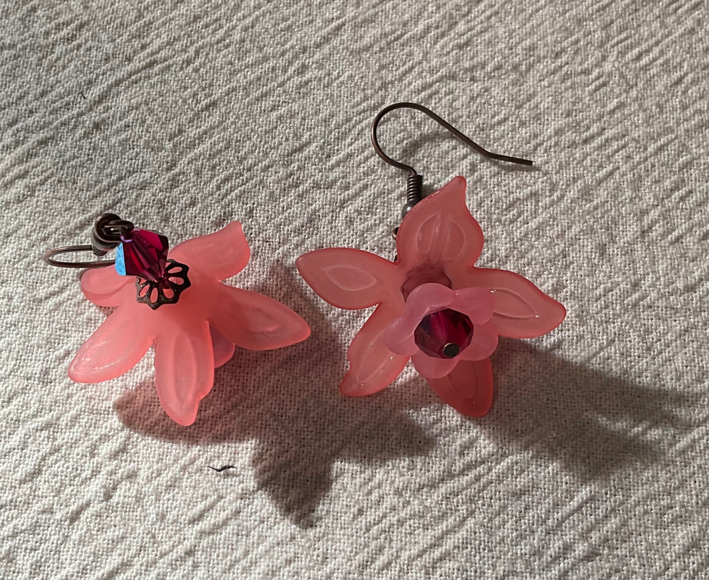 Daffodil Flower Drop Earrings, Style #16, Antiqued Copper