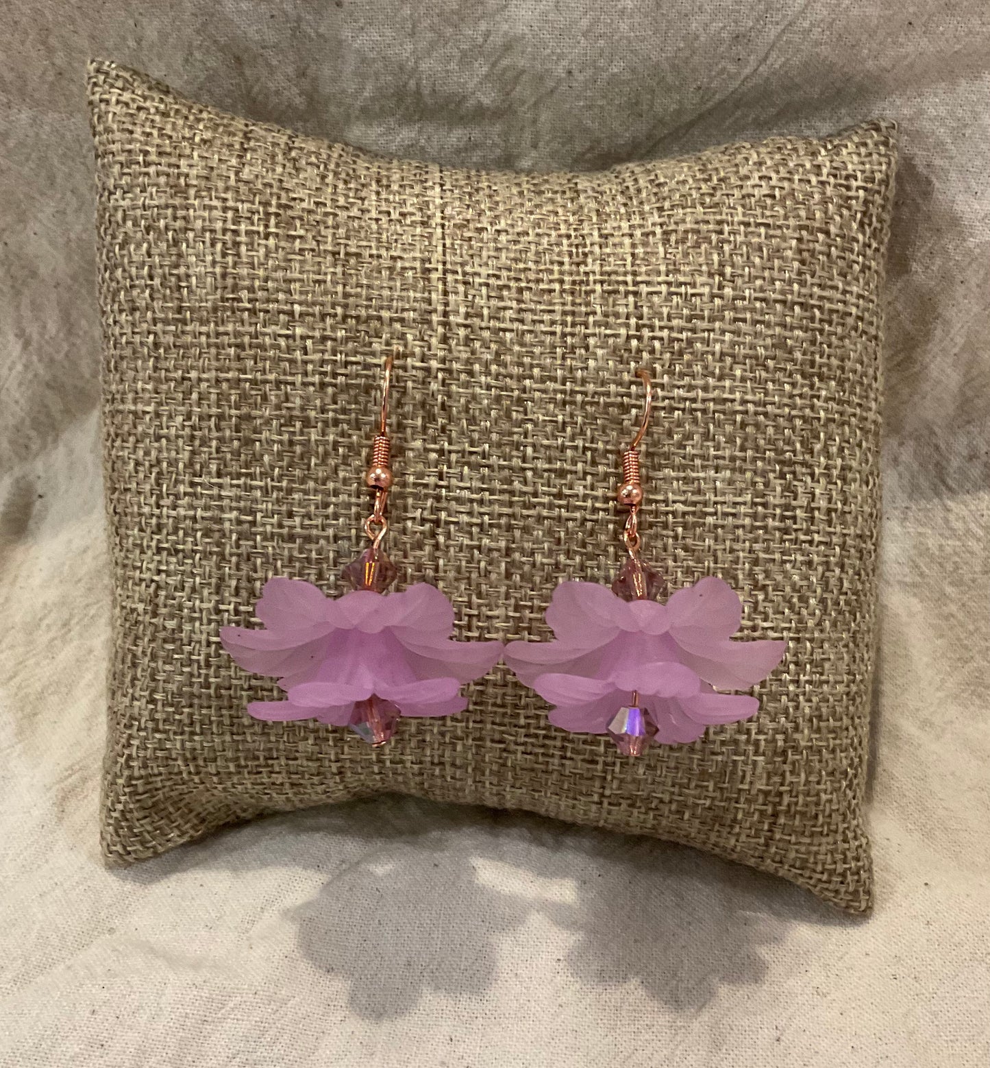 Flower Earrings Style #3, Copper