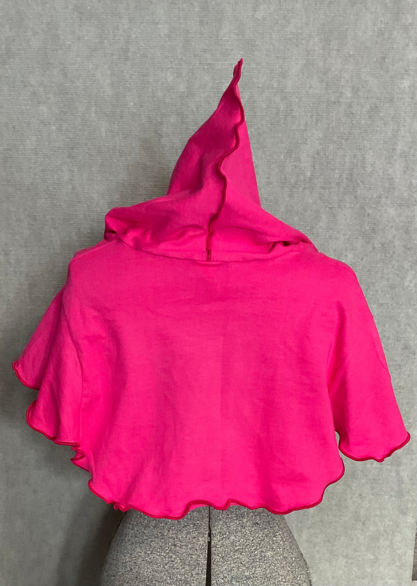 Raspberry Hooded Pullover Capelet (S)