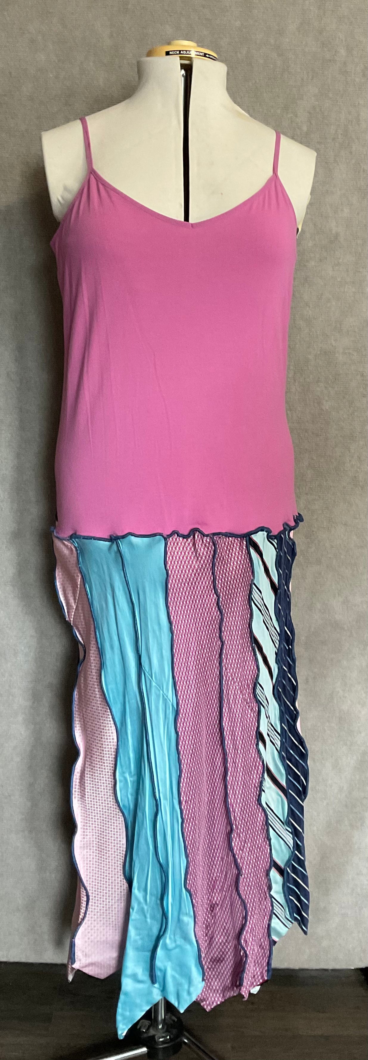 Pink & Teal Necktie Dress (XL)