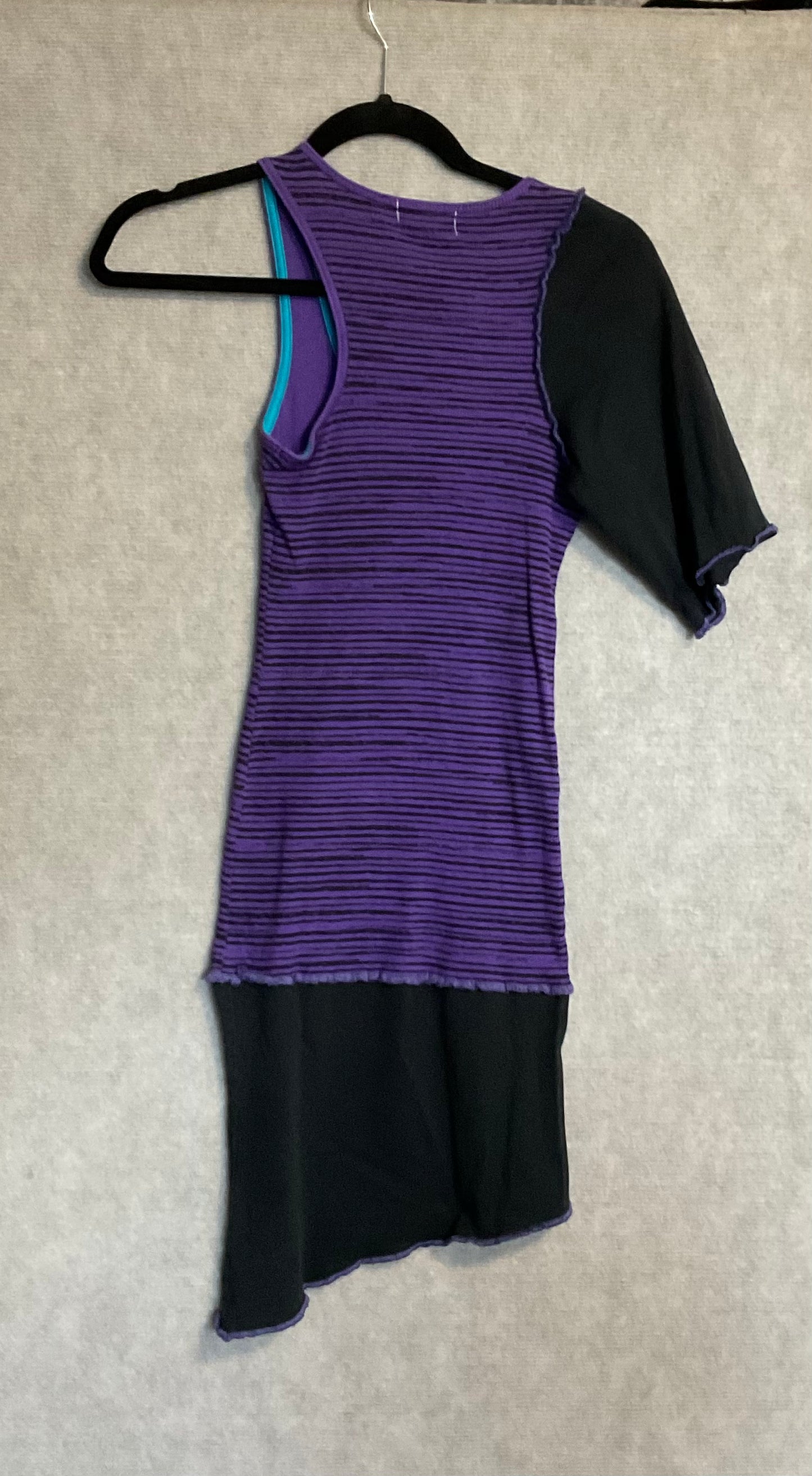 Purple & Black Striped Sun Dress (Youth Large)
