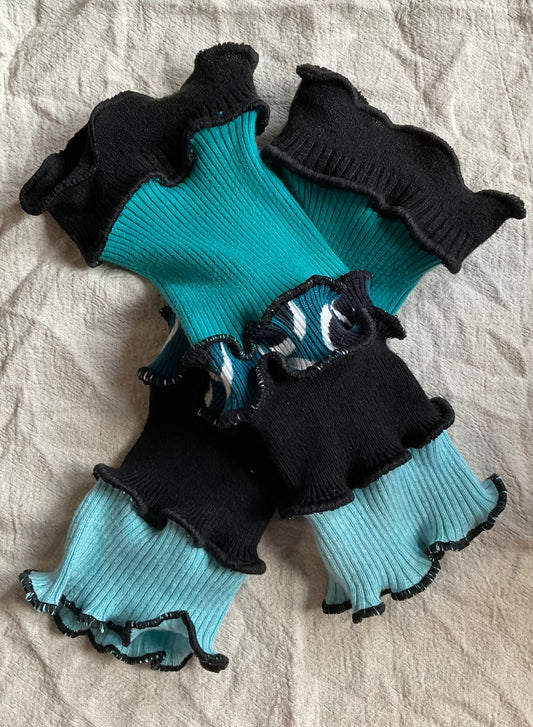 Black & Teal Arm Warmers