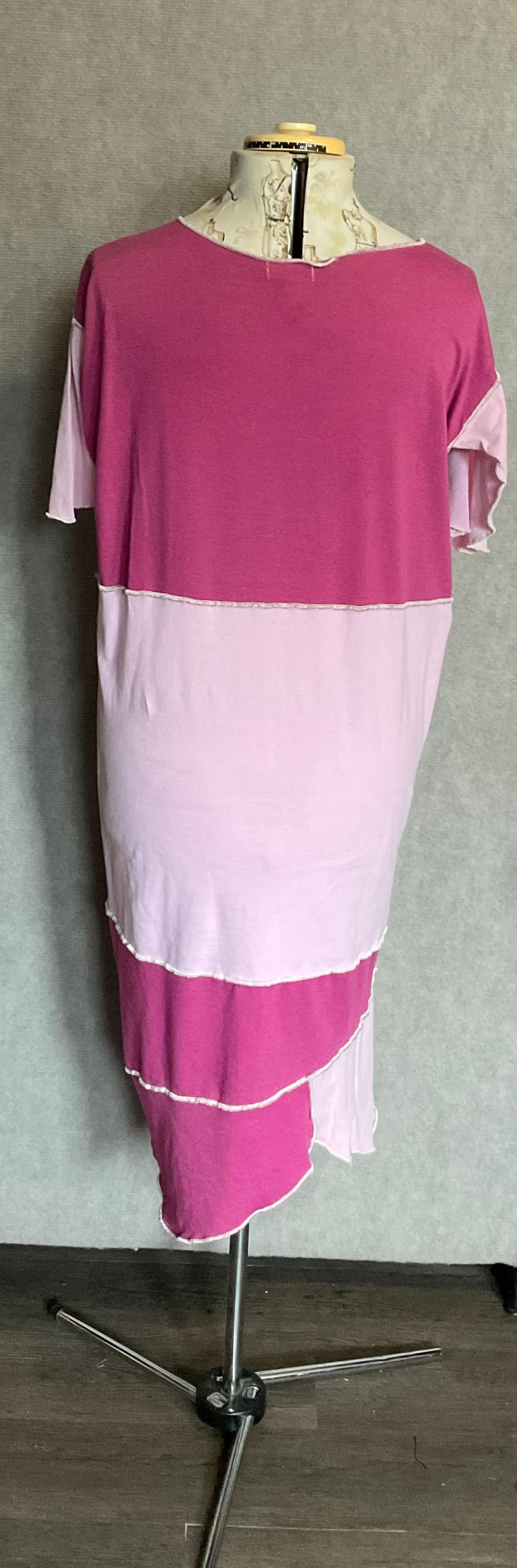 Raspberry & Pink Color Block Dress (2X)