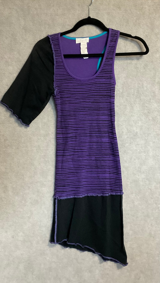 Purple & Black Striped Sun Dress (Youth Large)