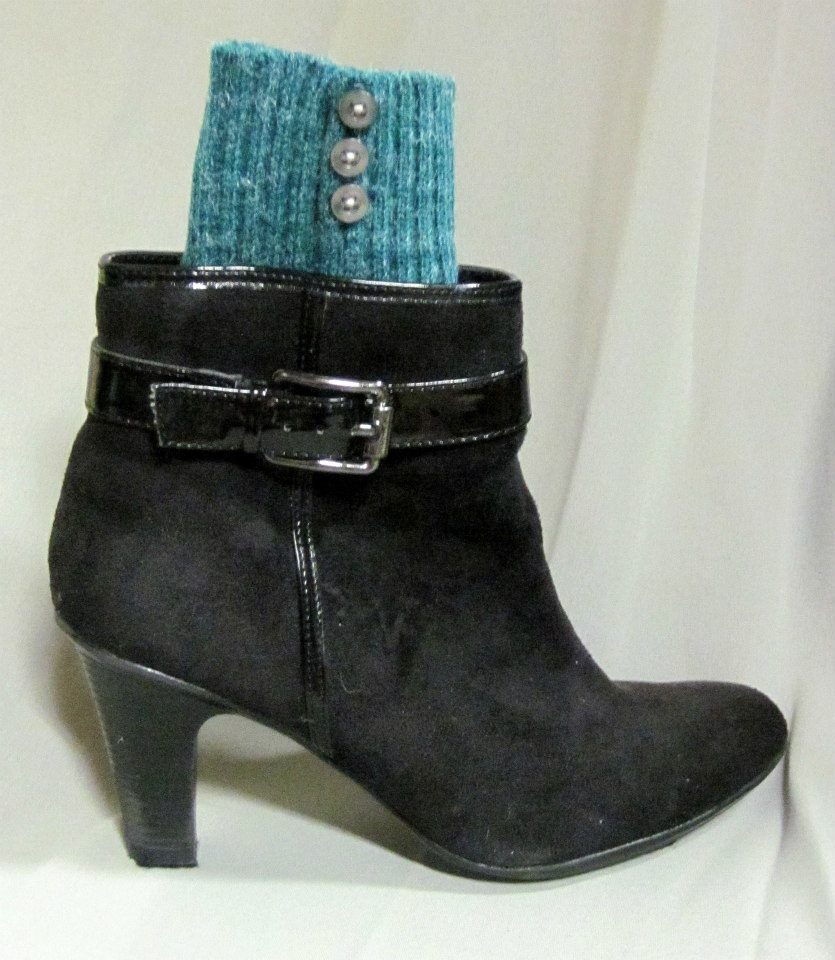 Teal & Grey Boot Cuffs