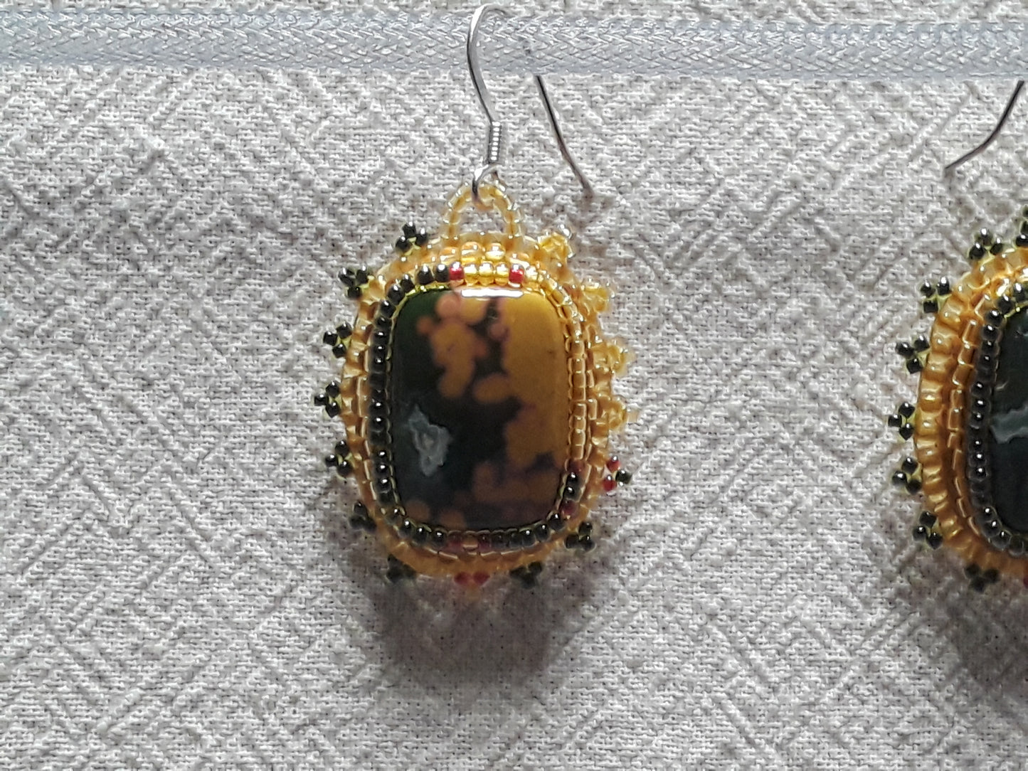 Ocean Jasper Cabochon Earrings