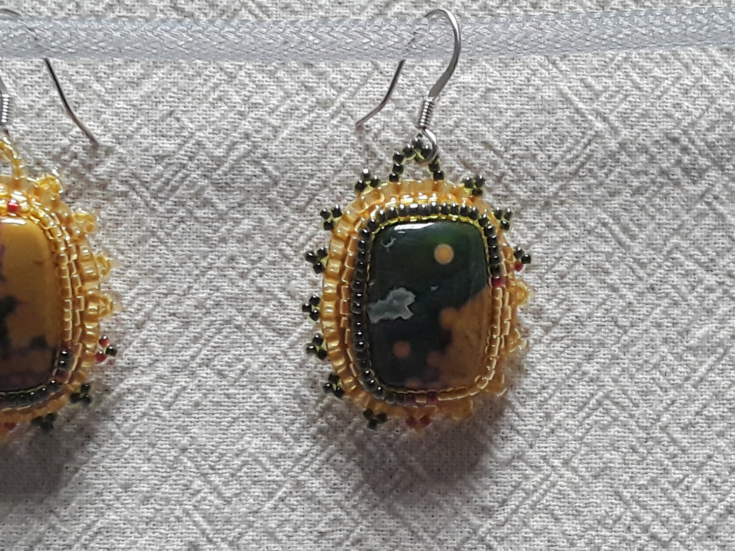 Ocean Jasper Cabochon Earrings