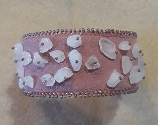 Rose Quartz Cuff Bracelet 