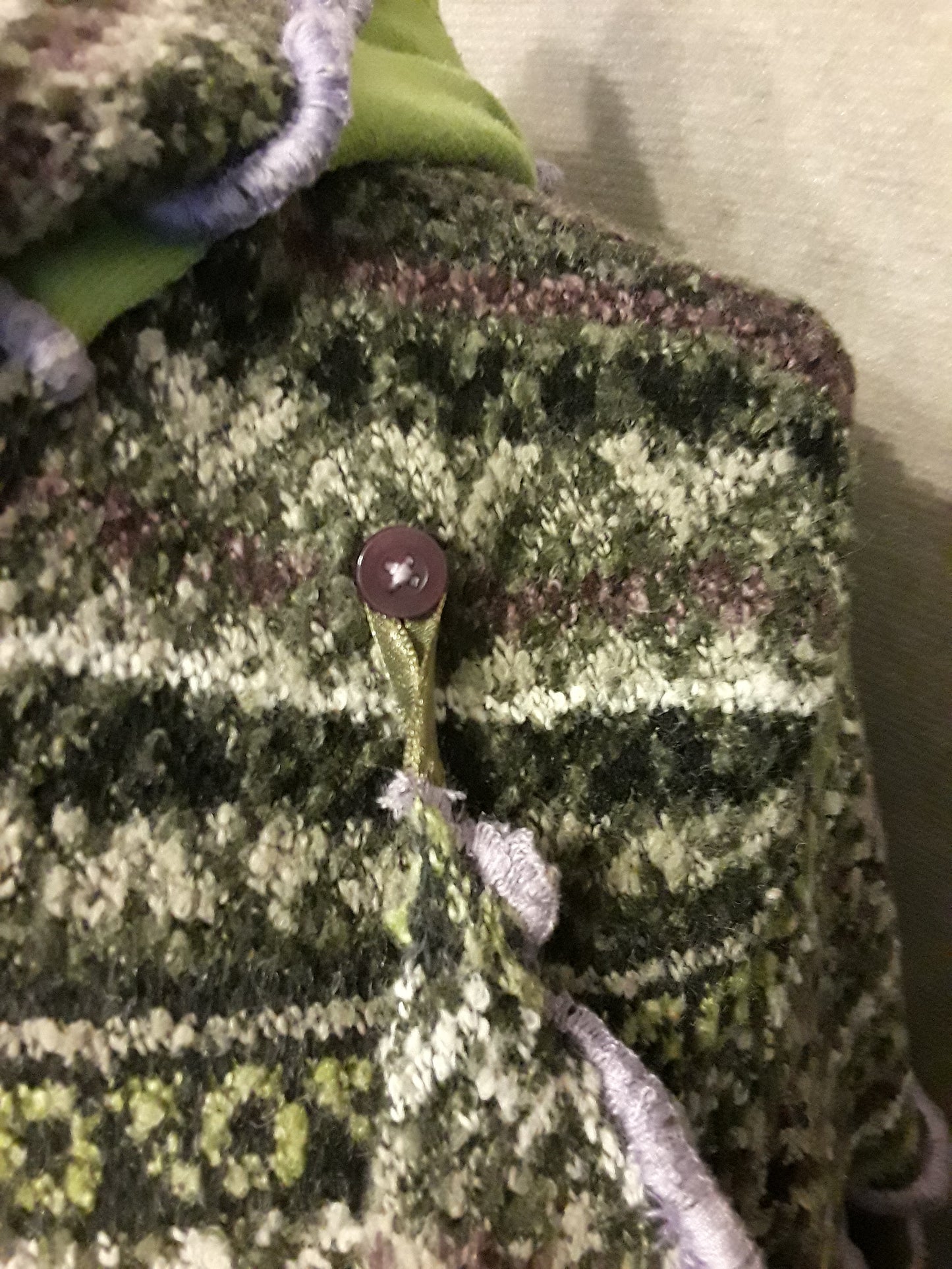 Purple & Green Sweater Coat (L/XL)