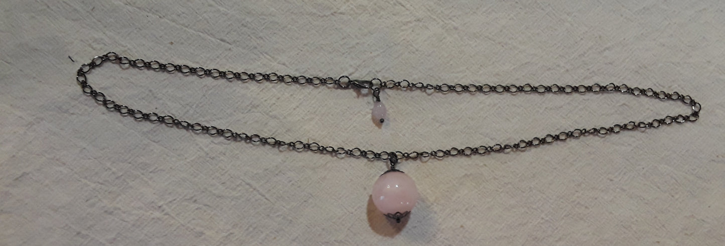 Rose Quartz Sphere Necklace 