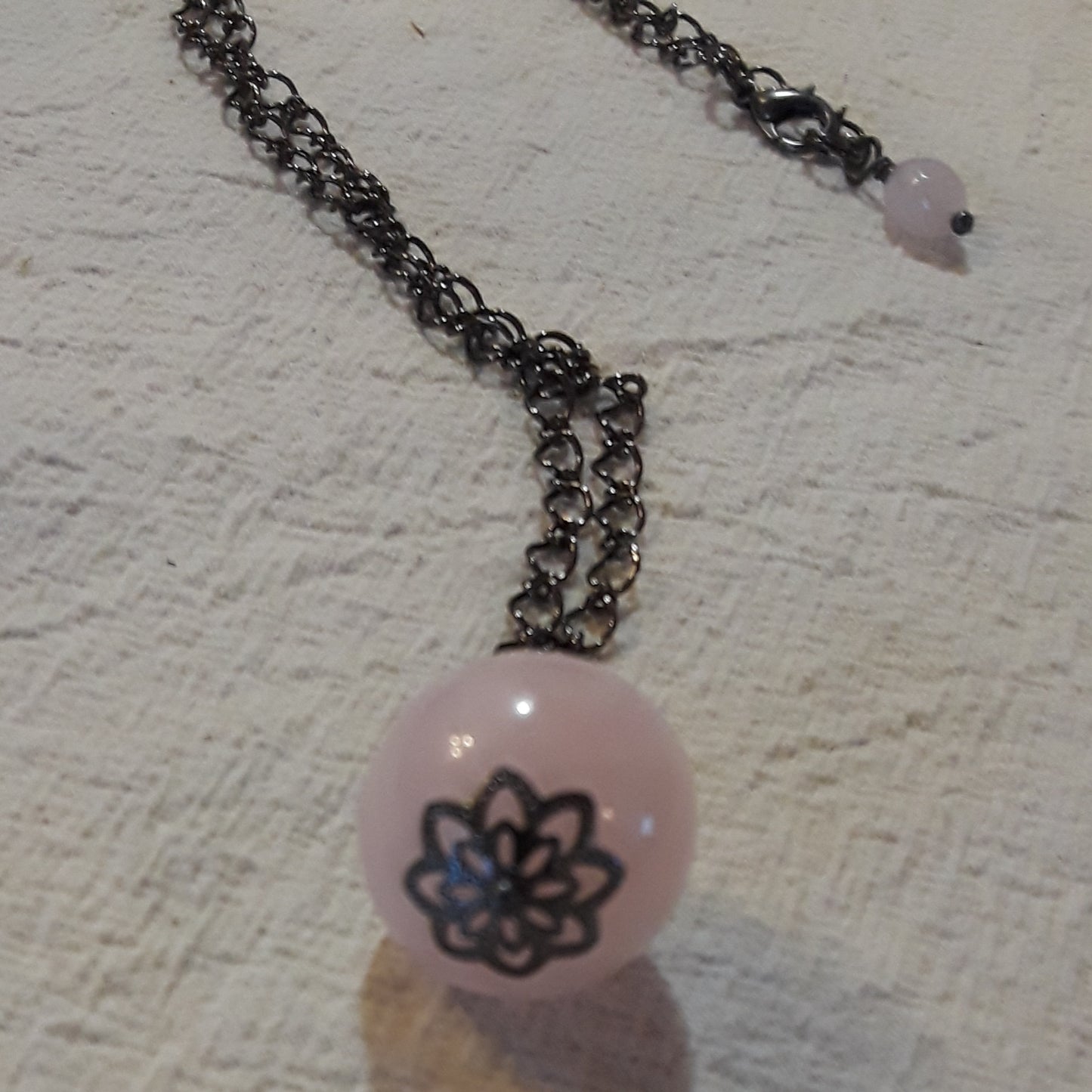 Rose Quartz Sphere Necklace