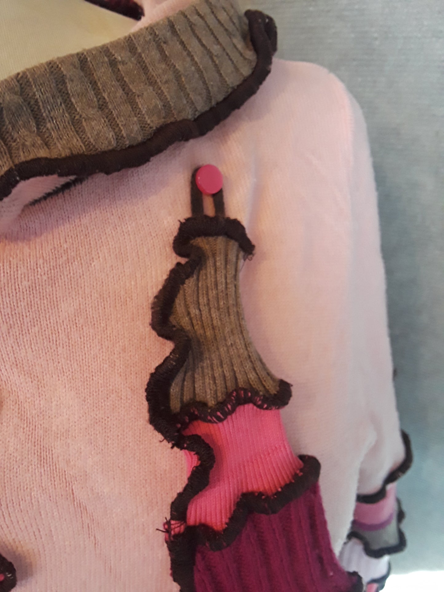 Pink & Brown Sweater Coat (M/L)