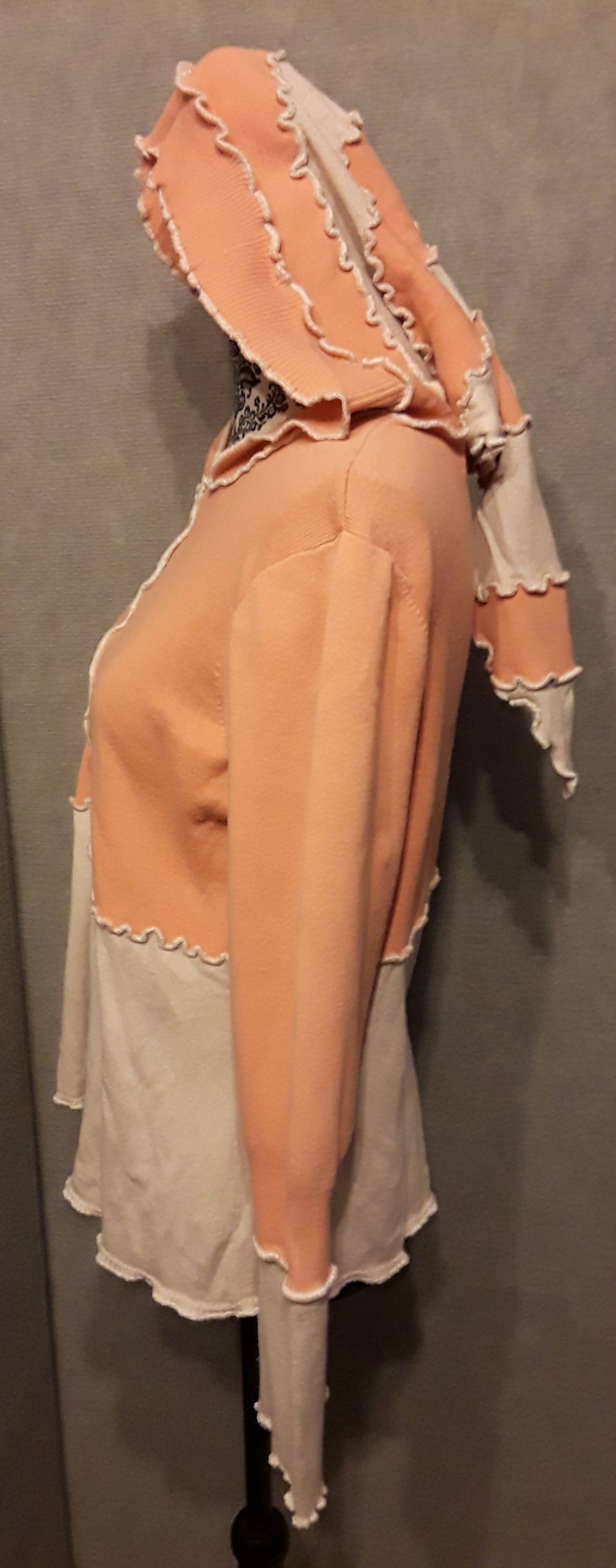 Peach Upcycled Hooded Sweater (L)