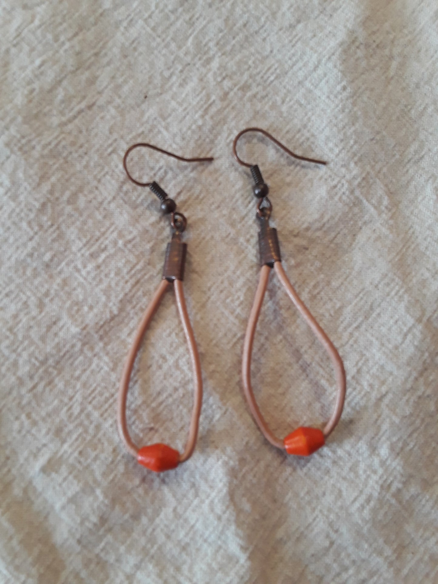 Leather hoop earrings 
