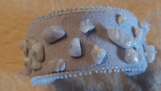 Blue Lace Agate Chip Cuff