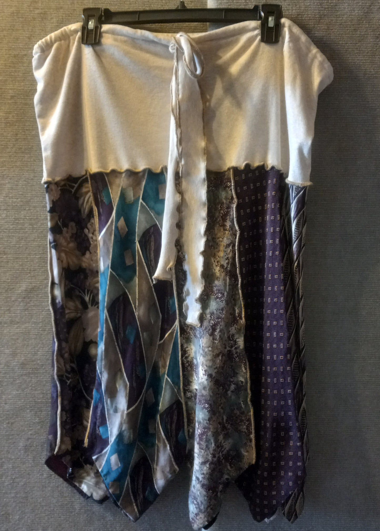 Tan, Teal, Purple & Cream NeckTie Skirt /Top (M/L)