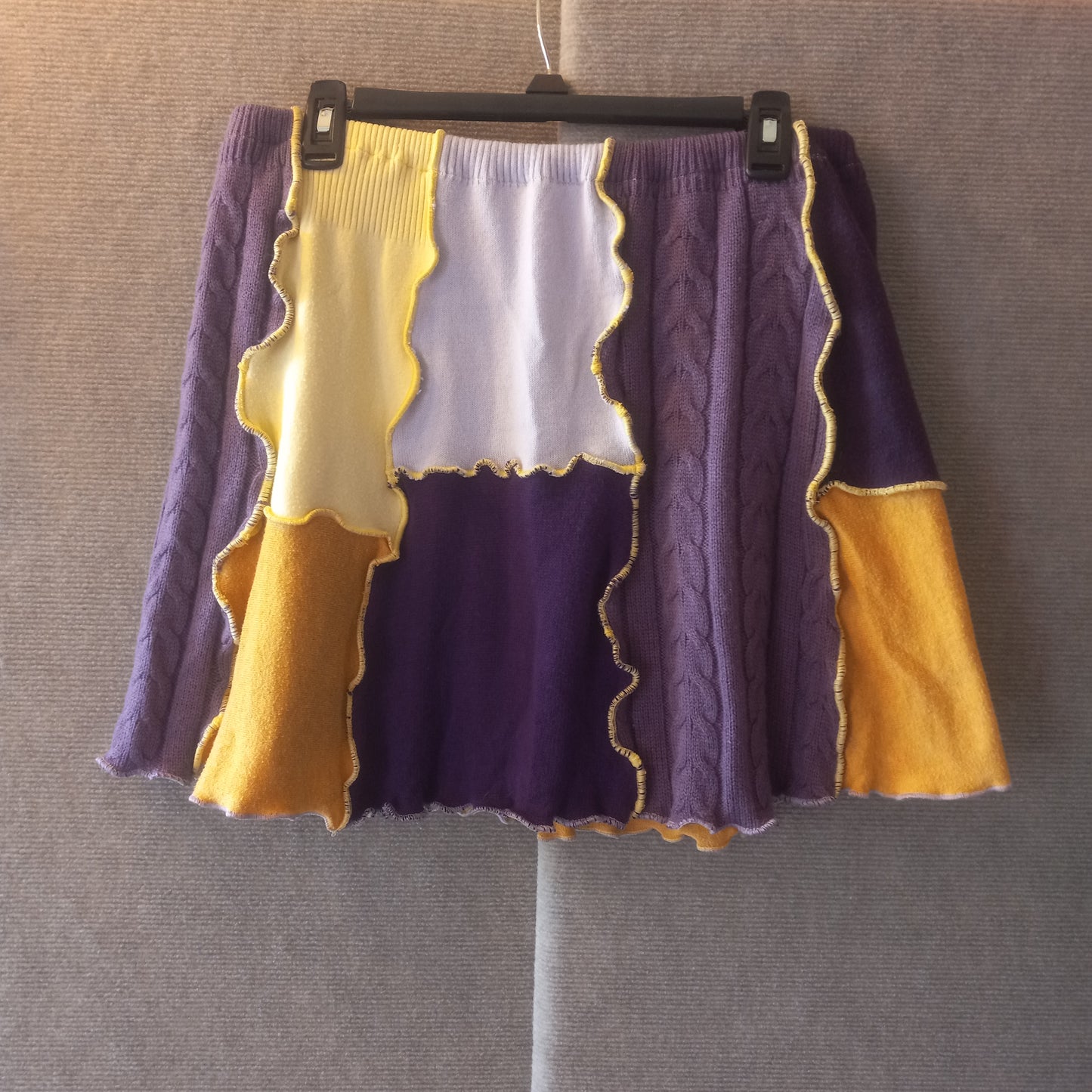 Purple & Yellow Patchwork Skirt (M/L)