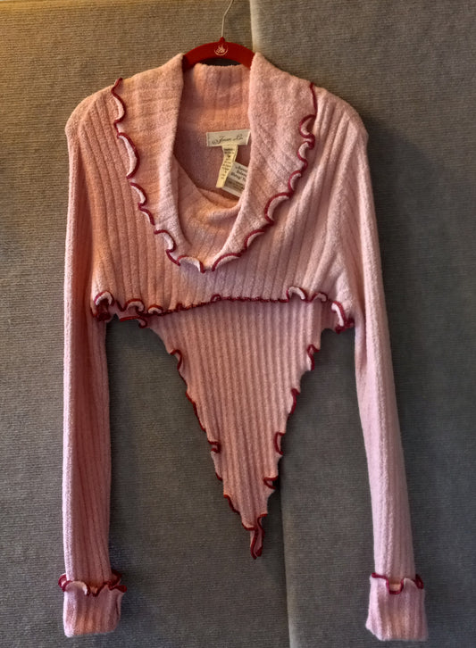 Pink Cowl Neck Tailed Bolero (M)