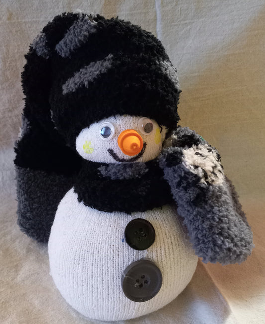 Black & Grey Sock Snowman
