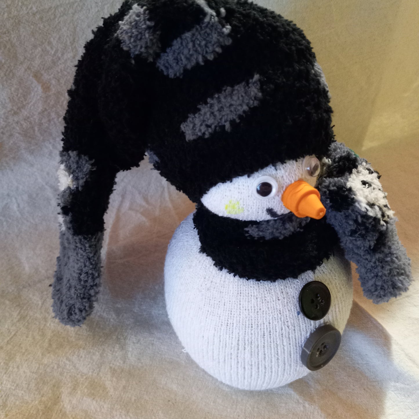 Black & Grey Sock Snowman