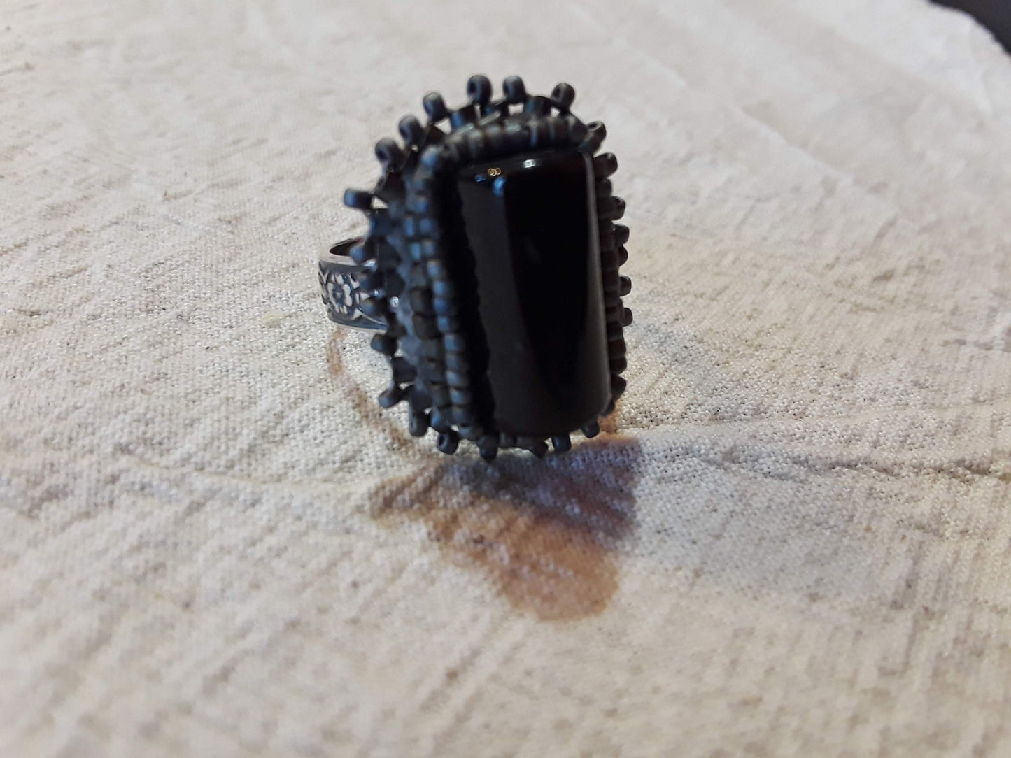Black Onyx Cabochon Ring