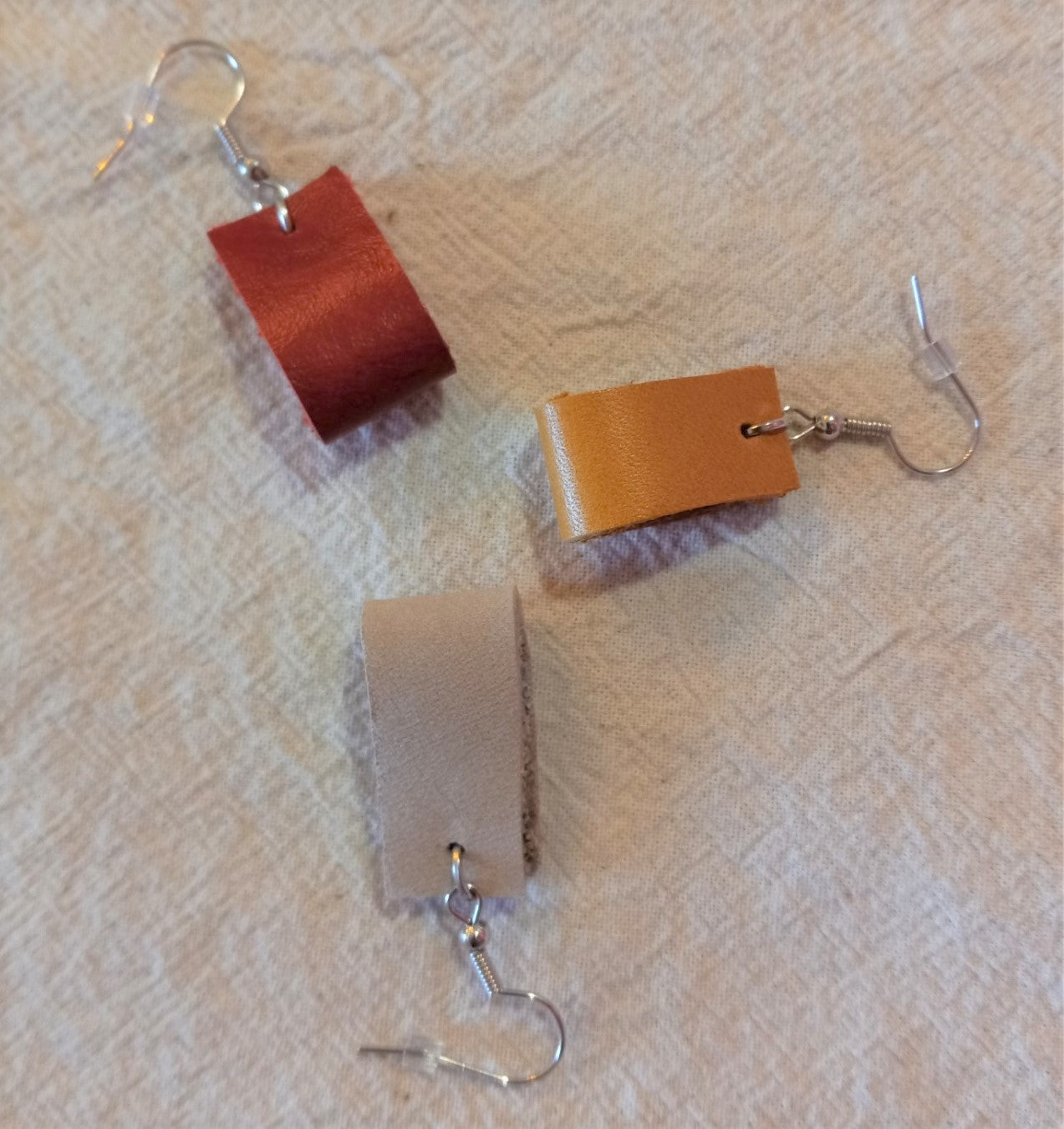 Hand cut Leather drop earrings