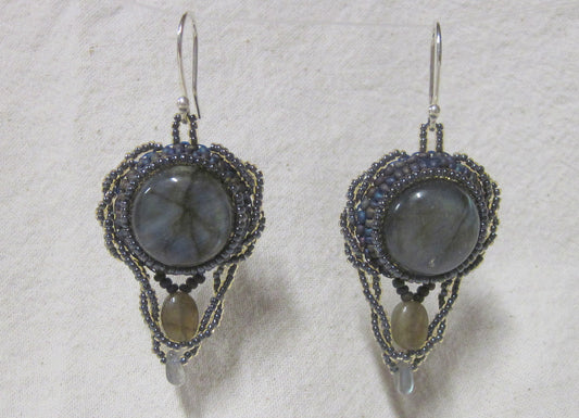 Labradorite Cabochon Earrings